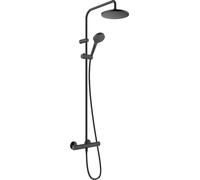 Hansgrohe Vernis Blend ensemble de douche mural avec thermostat avec douche pluie noir 26089670