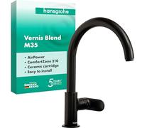 Robinet de cuisine - HANSGROHE - Vernis Blend M35 - Noir mat - Monotrou - Pivotant