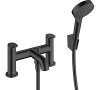 Hansgrohe Vernis Robinet de baignoire 2 trous bord de baignoire avec ensemble douchette noir mat 71461670