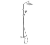 hansgrohe Vernis Shape SystÃšme de douche 230 1 jet avec thermostat de bain, chrome, 26284000 - 26284000