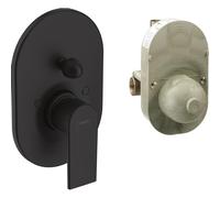 Hansgrohe Vernis Shape élément de finition pour robinet de baignoire encastré avec inverseur incl. élément encastré noir mat 71472670