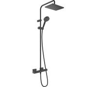 hansgrohe Vernis Shape Système de douche 230 1 jet économisant leau avec thermostat, 26097670, Couleur: noir mat