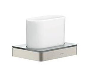 hansgrohe Verre dentaire Axor 42834800 verre, montage mural, aspect acier inoxydable