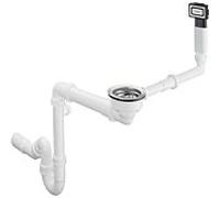 Hansgrohe Vidage et trop-plein match0 43927000, chromé, manuel pour bassins simples SilicaTec