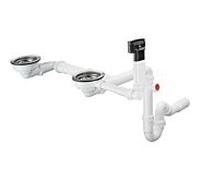 hansgrohe vidage et trop-plein match0 43928000 chromé , manuel, pour double vasque SilicaTec