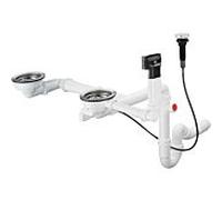 hansgrohe vidage et trop-plein match0 43938000 chrome, automatique, pour double vasque granit