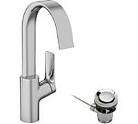 hansgrohe Vivenis 210 mitigeur lavabo 75030000 avec bec pivotant et tirette- garniture de vidange , chromé
