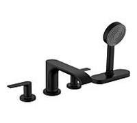 hansgrohe Garniture Vivenis 75444670 Mitigeur bain-douche 4 trous sur gorge, avec sBox, noir mat