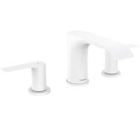 hansgrohe Vivenis Mélangeur de lavabo 3 trous 90 avec tirette et vidage, blanc mat, 75033700