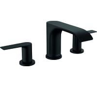 Hansgrohe Vivenis, MÃ©langeur lavabo 3 trous 90 avec vidage Ã tirette, saillie 150 mm, 75033, Coloris: Noir Mat - 75033670