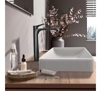 hansgrohe Vivenis, robinetterie de lavabo 250 CoolStart pour lavabos à poser sans vidage à tirette, 75045340, Couleur: Chrome noir brossé