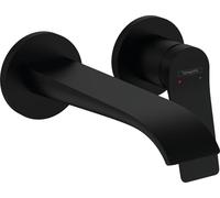 hansgrohe Vivenis mitigeur lavabo , pour montage mural, avec bec 19,5 cm, noir mat