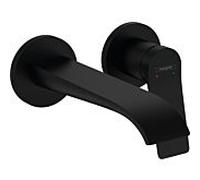 Hansgrohe Mitigeur lavabo Vivenis 75050670 – Set montage final pour mural, bec 19,5 cm, noir mat