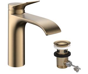 hansgrohe Vivenis Mitigeur monocommandé pour lavabo 110 avec vidage à tirette, saillie 146mm, CoolStart, 75023140, Couleur: Bronze brossé