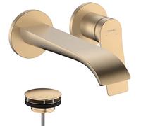 hansgrohe Vivenis Mitigeur monocommandé pour lavabo encastré pour montage mural avec bec 19,5 cm, 75050140, Couleur: Bronze brossé