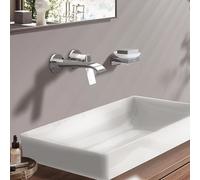 Hansgrohe Mitigeur de lavabo Vivenis 75050000 caché pour montage mural, prise 19,5 cm, chromé