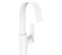 Hansgrohe Mitigeur monocommandé lavabo Vivenis 210, bec pivotant et vidage à tirette, blanc mat