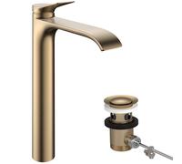hansgrohe Vivenis, robinetterie de lavabo 250 CoolStart pour lavabos à poser avec vidage à tirette, 75044140, Couleur: Bronze brossé
