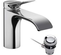 Hansgrohe Vivenis, robinetterie de lavabo à levier unique 80 avec vidange à t...