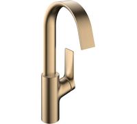 Mitigeur lavabo Hansgrohe Vivenis 75032140 avec bec pivotant, sans bonde clic-clac, bronze brossé