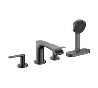 hansgrohe Vivenis, robinetterie de plage de baignoire 4 trous avec boîte à flexible (sBox), 75444340, Couleur: Chrome noir brossé