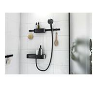 hansgrohe WallStoris set de douchette 24250670 3jet EcoSmart Activation, thermostat, avec barre de douche, set d'accessoires, Noir Mat