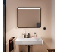 Hansgrohe Miroir Xarita Lite Q – éclairage LED horizontal – L 800 x H 700 x P 30 mm – noir mat
