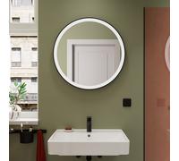 Hansgrohe Miroir Xarita Lite Q 54966670 – LED rond, noir mat, L 700 x H 700 x P 30 mm, 20 W