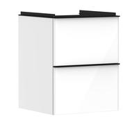 hansgrohe Xelu Q meuble sous-lavabo, 480x475, 2 tiroirs, pour lave-mains, 54019670, Couleur: Meuble blanc brillant/poignÃ©e noir mat