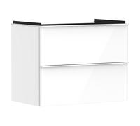 hansgrohe Xelu Q Meuble sous-lavabo, 780x475, 2 tiroirs, pour lavabo, 54027700, Couleur: Meuble blanc brillant/poignÃ©e blanc mat