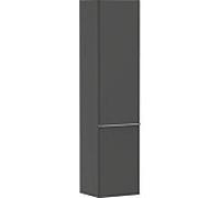 hansgrohe Xelu Q Armoire mi-haute, 400x350x1650, 2 portes, charnières à gauche, 3 étagères en verre, 54136000, Couleur: Meuble gris diamant mat/poignée chrome