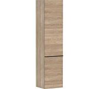 hansgrohe Xelu Q Armoire mi-haute, 400x350x1650, 2 portes, charnières à gauche, 3 étagères en verre, 54137670, Couleur: Meuble chÃªne naturel/poignÃ©e noir mat