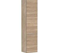 hansgrohe Xelu Q Armoire mi-haute, 400x350x1650, 2 portes, charnières à gauche, 3 étagères en verre, 54137700, Couleur: Meuble chÃªne naturel/poignÃ©e blanc mat