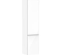 hansgrohe Xelu Q Armoire mi-haute, 400x350x1650, 2 portes, charnières à droite, 3 étagères en verre, 54139700, Couleur: Meuble blanc brillant/poignÃ©e blanc mat