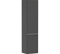 hansgrohe Xelu Q Armoire mi-haute, 400x350x1650, 2 portes, charnières à droite, 3 étagères en verre, 54140700, Couleur: Meuble gris diamant mat/poignée blanc mat