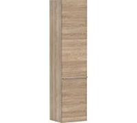 hansgrohe Xelu Q Armoire mi-haute, 400x350x1650, 2 portes, charnières à droite, 3 étagères en verre, 54141000, Couleur: Meuble chÃªne naturel/poignÃ©e chrome