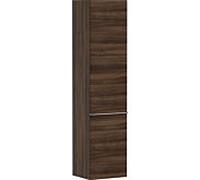 hansgrohe Xelu Q Armoire mi-haute, 400x350x1650, 2 portes, charnières à droite, 3 étagères en verre, 54142000, Couleur: Meuble noyer foncÃ©/poignÃ©e chrome