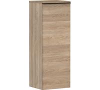 hansgrohe Xelu Q Armoire mi-haute, 400x350, 1 porte, charnières à droite, 2 étagères en verre, 54133670, Couleur: Meuble chêne naturel/poignée noir mat