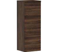 hansgrohe Xelu Q Armoire mi-haute, 400x350, 1 porte, charnières à droite, 2 étagères en verre, 54134670, Couleur: Meuble noyer foncé/poignée noir mat