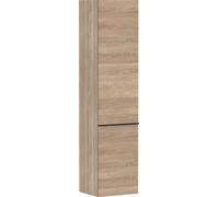 hansgrohe Xelu Q Armoire mi-haute, 400x350x1650, 2 portes, charnières à droite, 3 étagères en verre, 54141670, Couleur: Meuble chÃªne naturel/poignÃ©e noir mat