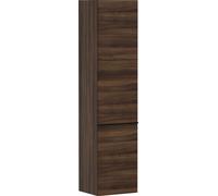 hansgrohe Xelu Q Armoire mi-haute, 400x350x1650, 2 portes, charnières à gauche, 3 étagères en verre, 54138670, Couleur: Meuble noyer foncé/poignée noir mat