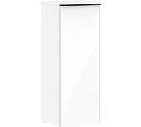 hansgrohe Xelu Q Armoire mi-haute, 400x350, 1 porte, charnières à droite, 2 étagères en verre, 54131670, Couleur: Meuble blanc brillant/poignÃ©e noir mat