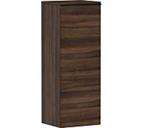 hansgrohe Xelu Q Armoire mi-haute, 400x350, 1 porte, charnières à droite, 2 étagères en verre, 54134670, Couleur: Meuble noyer foncÃ©/poignÃ©e noir mat