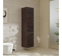 hansgrohe Xelu Q Armoire mi-haute, 400x350x1650, 2 portes, charnières à droite, 3 étagères en verre, 54142700, Couleur: Meuble noyer foncÃ©/poignÃ©e blanc mat