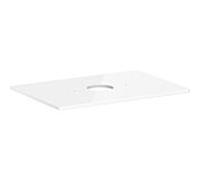 hansgrohe Xelu Q Console avec découpe ronde au centre, 780x550, pour vasque à poser, sans trou pour robinet, 54113050, Couleur: Blanc brillant