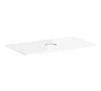 hansgrohe Xelu Q Console avec découpe ronde au centre, 980x550, pour vasque à poser, sans trou pour robinet, 54114050, Couleur: Blanc brillant