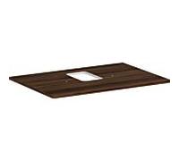 hansgrohe Xelu Q console 54120630 780 x 550 mm, découpe au milieu, vasque à poser avec trou pour robinetterie, noyer foncé