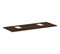 hansgrohe Xelu Q Console avec 2 découpes, 1360x550, pour vasque à poser, avec trou pour robinet, 54125630, Couleur: Noyer Foncé Foncé