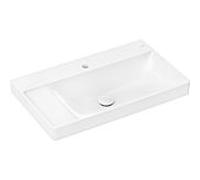 hansgrohe Xelu Q lavabo avec tablette à gauche, sans percement pour la robinetterie, sans trop-plein, avec vidage, 800x480mm, blanc, 61030450, Couleur: Blanc/avec trou pour robinet