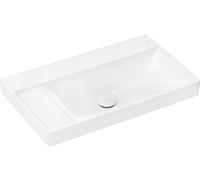 hansgrohe Xelu Q lavabo à poser, tablette gauche, sans trop-plein, 800x480mm, SmartClean, poli, avec vidage, 61035450, Exécution: sans trou de robinet